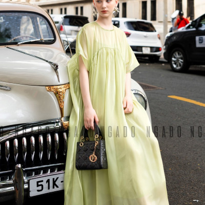 Đầm babydoll xanh đậu NGADO, Đầm suông, Đầm phom rộng, Đầm xòe, Đầm voan tơ thiết kế