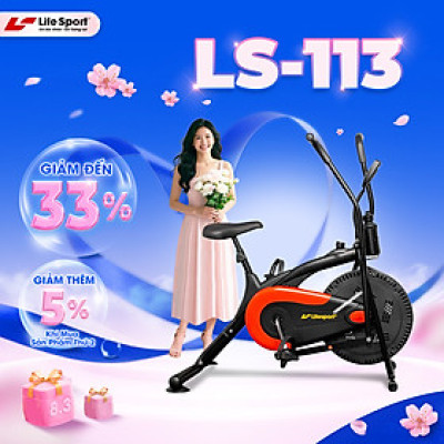 Xe Đạp Tập Thể Dục Giá Rẻ Lifesport LS-113, Xe Đạp Thể Dục Với Màn Hình Hiển Thị Nhịp Tim, Tốc Độ, Quãng Đường Đã Đạp