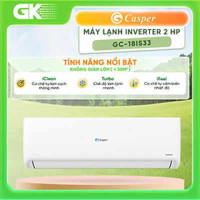 Điều hòa Casper 1 chiều Inverter 18.000BTU GC-18IS33 - Hàng chính hãng - Giao HCM và 1 số tỉnh thành