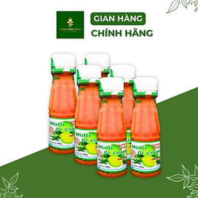 Lốc 6 Chai Muối Ớt Chanh Đỏ Nha Trang Thiên Thiên Food 130g - Muối Chấm Hải Sản Được Yêu Thích