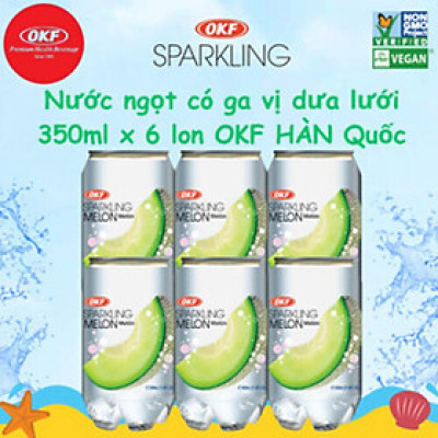 Nước ngọt có ga vị Dưa lưới 350ML OKF Hàn Quốc x 6 chai