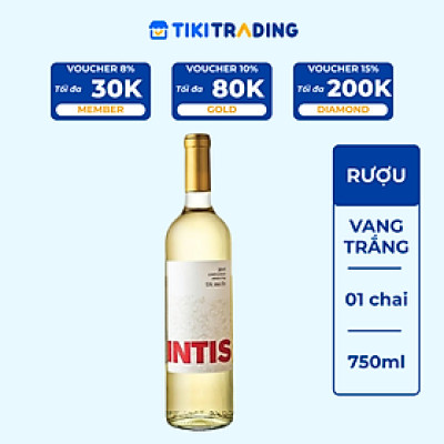 Rượu vang trắng Argentina Intis Chardonnay Chenin 750ml 12% - 14% Không hộp
