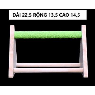 1 cầu đậu tam giác cây ngang mài móng, dùng cho chim, vẹt đứng (dài 22cm rộng 13cm cao 14cm)