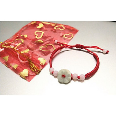 Vòng tay chỉ đỏ may mắn bình an kèm túi đỏ làm quà tặng - hoa ngọc mai