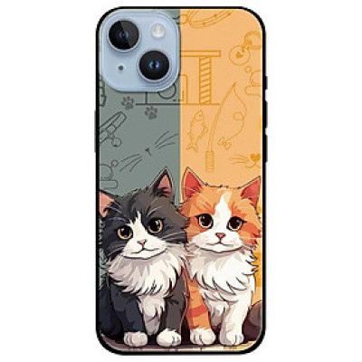 Ốp lưng dành cho Iphone 15 - 15 Plus - 15 Pro - 15 Pro Max - Hai Bé Mèo - Hàng Chính Hãng