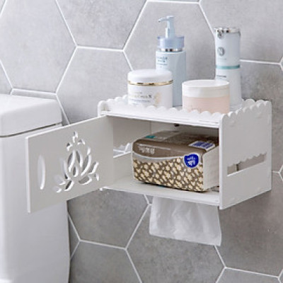 Hộp Đựng Giấy Nhà Vệ Sinh Có Kệ Đựng Vật Dụng - PaKaSa ( KT 23*14.9*14.4 cm )