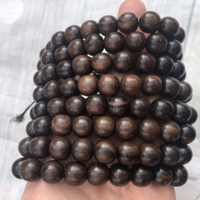 Vòng tay Mun sọc đen gỗ nhập khẩu Núm Hồ Lô (BH682) Đem lại May Mắn - Tài Lộc - Bracelet of HAHANCO