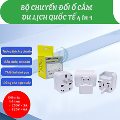 Bộ Chuyển Đổi Ổ Cắm Du Lịch- Adapter Du Lịch Quốc Tế 3 Chân – Ổ Cắm Chuyển Đổi Chuẩn Quốc Tế Mini- Ổ Cắm Đa Chuẩn Du Lịch – Gọn Nhẹ Tiện Lợi- Bộ Chuyển Phích Cắm Đa Năng Du Lịch Toàn Cầu