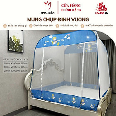 Màn Chụp Đỉnh Vuông Cao Cấp Mộc Miên ( Hình thật )