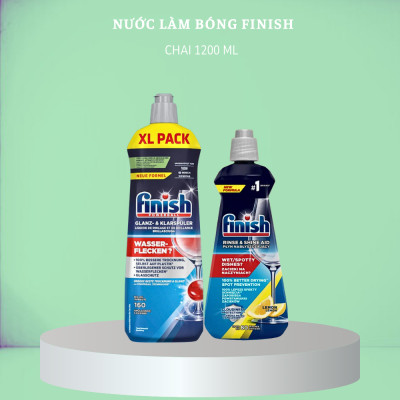 Combo 80 Viên rửa bát All in 1 max+1150ml nước bóng finish+1.2kg muối finish - Hanoimart