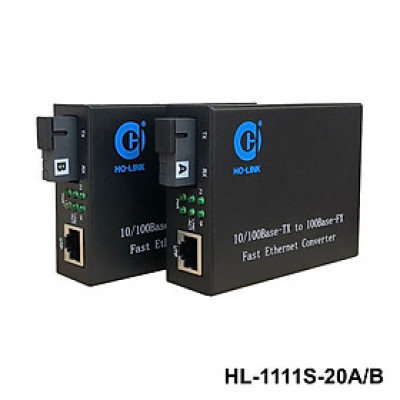 Bộ chuyển đổi quang điện Ho-Link HL-1111S-20AB | 1 sợi quang 10/100MB - Hàng chính hãng