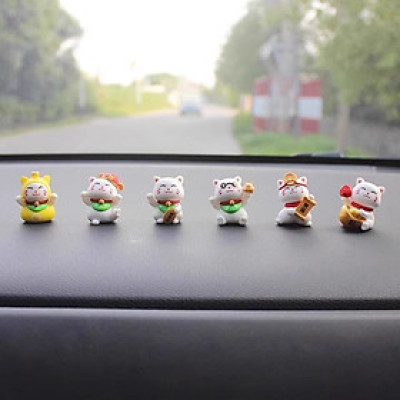 Bộ 6 chú Mèo lucky mini Trang Trí Tiểu Cảnh Decord Ô tô arthouse_ Hàng chính hãng