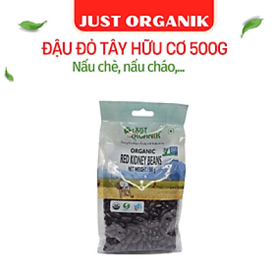 Đậu Đỏ Tây Hữu Cơ Just Organik Nhập Khẩu Ấn Độ Nấu Cháo Cho Bé Bổ Sung Dinh Dưỡng Cho Mẹ Bầu - 500g