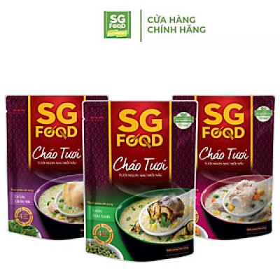 Lốc 32 - Combo 3 Cháo Tươi Sài Gòn Food 240g (Sườn Non, Lươn, Cá Lóc)