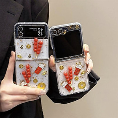 Ốp Lưng Chống Sốc Mèo Thần Tài Cho Samsung Z FLIP 6 / Z FLIP 5 / Z FLIP 4 Trong Suốt - BUM STORE GALAXY CASE