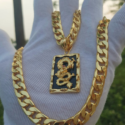 Dây Chuyền Nam Tính Cực Chất Rồng Vàng + TẶNG LÁ BỒ ĐỀ MAY MẮN TÀI LỘC ĐỂ VÍ ĐIỆN THOẠI