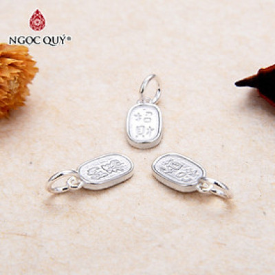 Charm bạc thẻ bài may mắn - Ngọc Quý Gemstones