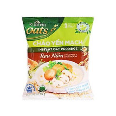 Combo :7 gói cháo Yến Mạch Chay Rau Nấm Xuân An (Tặng 1 Hộp Nhựa)