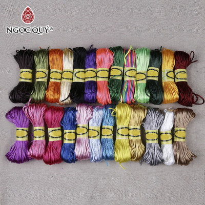 Bó dây tim bóng handmade 2,5mm - Bó dây vải dù bóng 2.5mm Ngọc Quý Gemstones