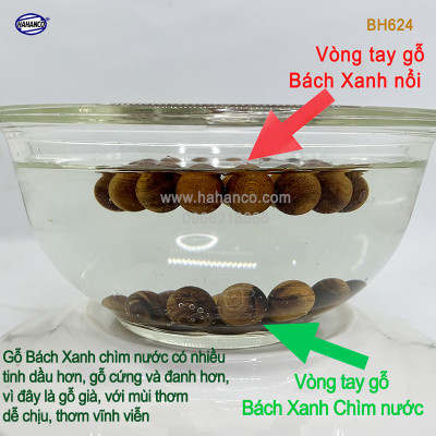 Vòng gỗ Bách Xanh chìm trong nước hàng VIP - mùi thơm vĩnh viễn (BH624) vân gỗ đẹp - Mang lại Tài Lộc/Bình An/May Mắn - Bracelets of HAHANCO