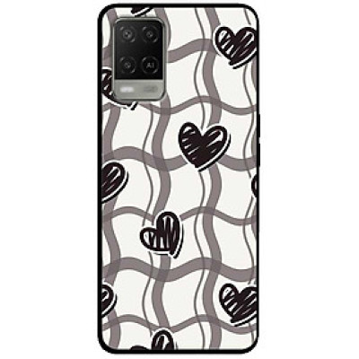 Ốp lưng cho Oppo A54 - A55 - A56 5G - A55s - A18 - A38 - A58 - Họa Tiết Tim Đen - Hàng Chính Hãng