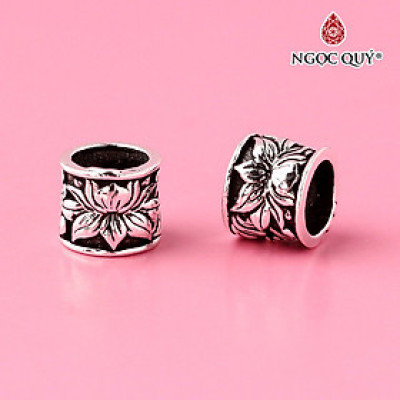 Charm bạc chặn họa tiết hoa sen - Ngọc Quý Gemstones