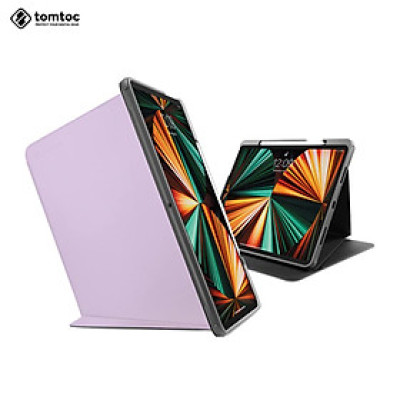 Bao da dành cho iPad Pro 12.9" M2/M1 2021/iPad 12.9 2020/2018 Tomtoc (USA) Smart-Tri Case từ tính đa góc - Hàng Chính Hãng