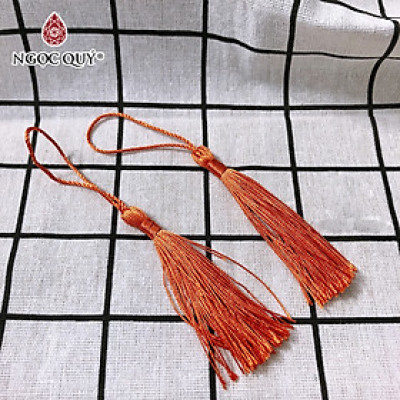 Combo 10 cái dây tua rua trang trí màu cam dài 13cm - Ngọc Quý Gemstones