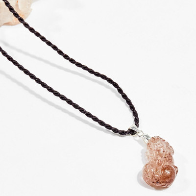 Dây chuyền phong thủy đá thạch anh tóc đỏ tỳ hưu 2.1cm mệnh hỏa , mộc - Ngọc Quý Gemstones