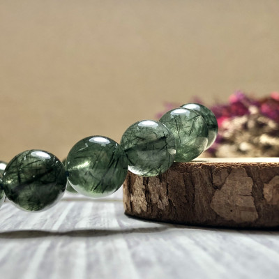 Vòng tay Thạch Anh Tóc xanh 10mm chuẩn 4A