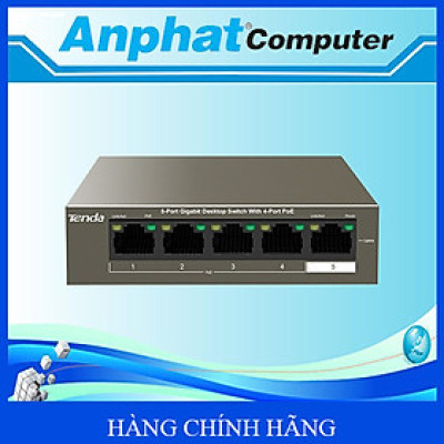 Switch Tenda 4 port PoE 5 port Gigabit TEG1105P-63W – Hàng Chính Hãng 