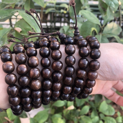 Vòng tay Mun sọc đen gỗ nhập khẩu Núm Hồ Lô (BH682) Đem lại May Mắn - Tài Lộc - Bracelet of HAHANCO