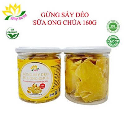 GỪNG SẤY DẺO SỮA ONG CHÚA HŨ 160G - HƯƠNG SEN VIỆT