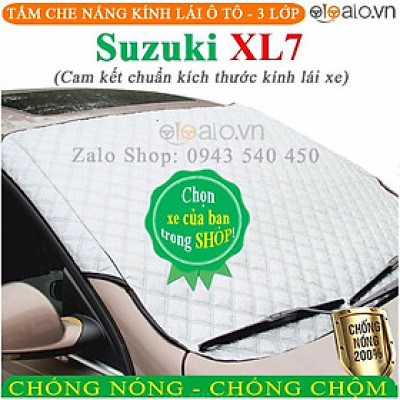 Tấm che chắn nắng kính lái ô tô Suzuki XL7 3 lớp Cao Cấp chắn nắng cản nhiệt bảo vệ chổi gạt mưa thảm taplo
