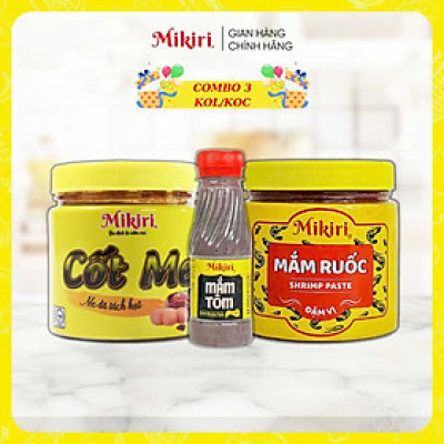 Combo 3 - Bộ gia vị nguyên chất Mikiri Cốt me, Mắm tôm, Mắm ruốc dùng chế biến thức ăn