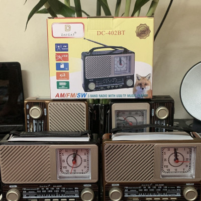 ĐÀI RADIO USB NGHE NHẠC WAXIBA XB-402 BT CÓ ĐỒNG HỒ ,NGHE FM/AM/SW LOA SIÊU LỚN hàng chính hãng