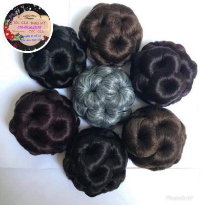 Tóc giả cao cấp búi
