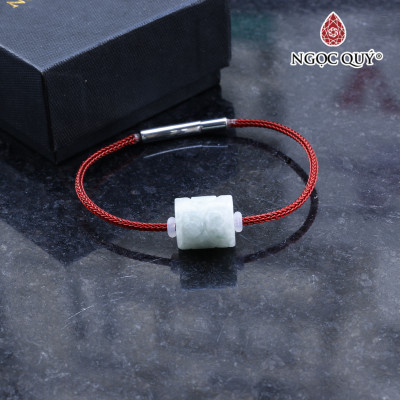 Vòng tay lu thống đá đá cẩm thạch A mệnh mộc hỏa - Ngọc Qúy Gemstones