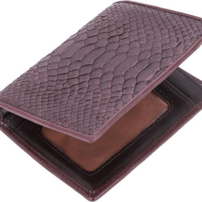 Ví Nam Da Trăn Kiểu Đứng Huy Hoàng HT2305 (12.5 x 10 cm) - Nâu