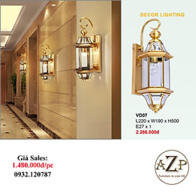 ĐÈN ĐỒNG / ĐÈN ỐP VÁCH / ĐÈN TRANG TRÍ / ĐÈN THẢ TRẦN / ĐÈN TREO TƯỜNG PHÒNG KHÁCH / PHÒNG NGỦ / ĐÈN TRANG TRÍ NHÀ HÀNG KHÁCH SẠN AZP-VD07 phong cách đương đại, hàng nhập khẩu AZP