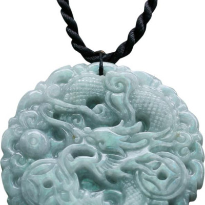 Mặt Dây Chuyền Cẩm Thạch Chạm Rồng Ngọc Quý Gemstones MD40 (5cm)