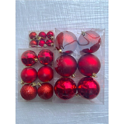 Set 24 quả châu trang trí noel, quả trang trí cây thông - Cây giả, hoa lụa Decor trang trí nhà cửa