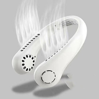 Quạt Mini Đeo Cổ Thông Minh Tích Điện 4000mAh, 3 Cấp Độ Gió Không Cánh