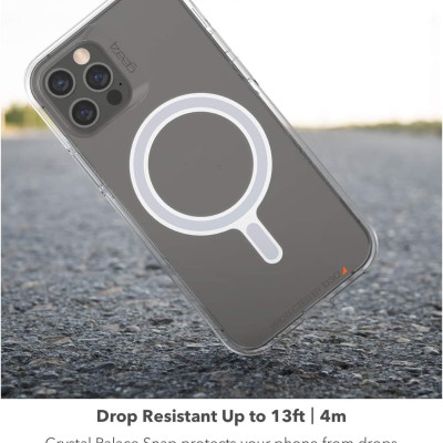 Ốp lưng kháng khuẩn chống sốc hỗ trợ sạc Maqsafe cho iPhone 14 Pro Max (6.7 inch) hiệu ZAGG Gear4 Crystal Clear Case (siêu mỏng 1.5mm, kháng khuẩn cho tay, chống sốc độ cao 4m, vật liệu tái chế thân thiện với môi trường) - hàng nhập khẩu