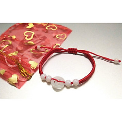 Vòng tay chỉ đỏ may mắn bình an kèm túi đỏ làm quà tặng - đồng tiền ngọc