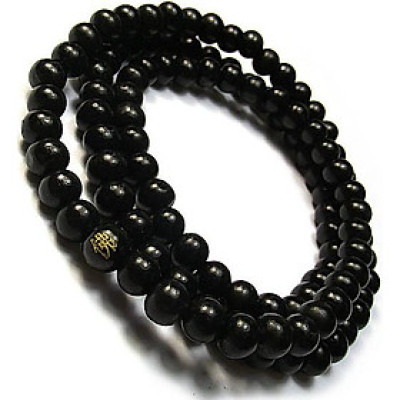 Combo chuỗi đeo tay tràng hạt Phật Giáo, 108 hạt, Gỗ Tự nhiên, Khắc kinh Phật, kèm túi Nhung.