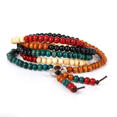 Vòng tay nam, lắc tay nữ, chuỗi hạt đeo tay 108 hạt gỗ đàn hương 6mm phong cách thời trang (tặng 01 dây cuộn cáp)