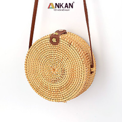 Túi Mây Thời Trang Có Dây Đeo – Túi Mây Vintage Handmade, Túi Mây Đeo Chéo Đi Biển, Picnic, Dạo Phố