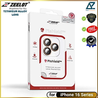 Miếng Dán Cường Lực LENS Camera ZEELOT Pishield Titanium Alloy Lens Dành Cho iPhone 16 Promax/ Iphone 16 Pro_ Hàng chính hãng