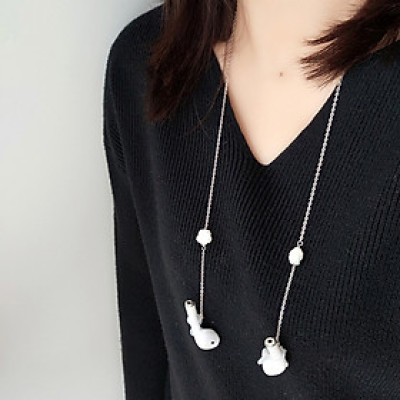 Dây phụ kiện kính dây chuyền đeo cổ đeo airpod charm hoa hồng bạch ấn tượng